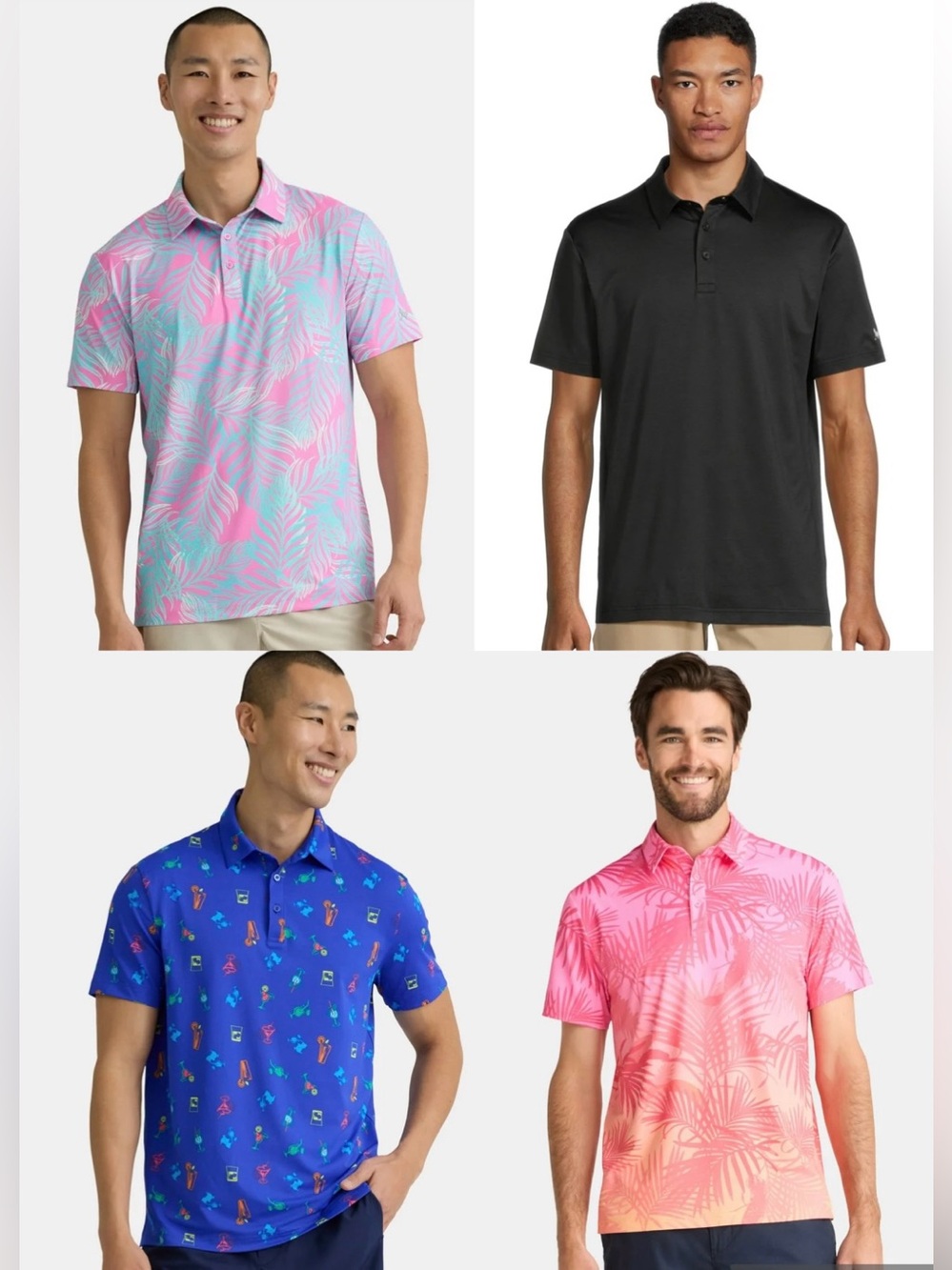 BIRDIE BOUND 2XL Fun Golf Polo Shirt, Bundle of 4